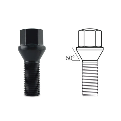 M14X1.25 27MM LONG 17MM HEX BOLT BLACK