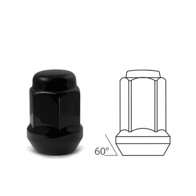 M12X1.25 34MM LONG 21MM HEX TAPER NUT BLACK