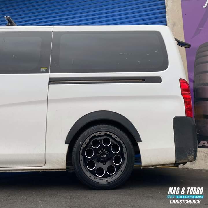 Nissan NV350 Caravan on 18x9" ROH Sniper