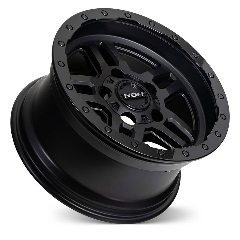 Load image into Gallery viewer, ROH Alloy Wheels HAMMER Matt Black w/Gloss Lip &amp; Anodised Bolts
