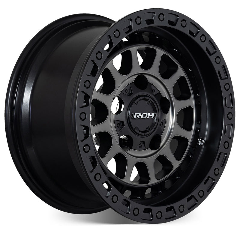 Load image into Gallery viewer, ROH Alloy Wheels ASSAULT Matt Black w/Machined Face &amp; Dark Tint
