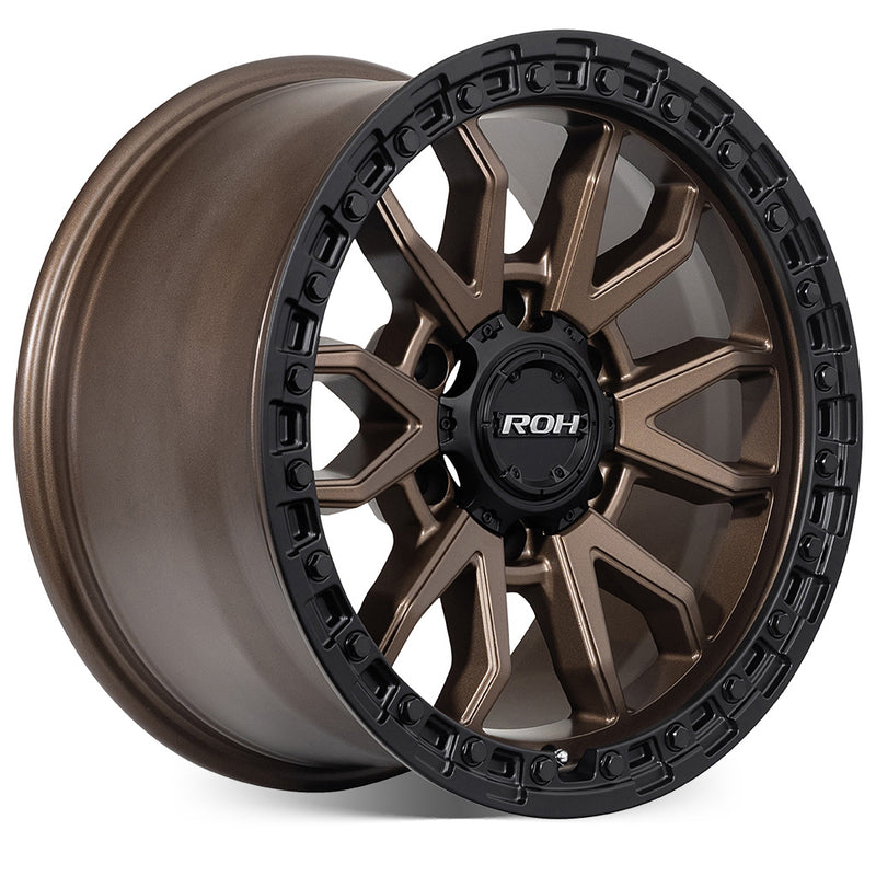 Load image into Gallery viewer, ROH Alloy Wheels RAID Matt Bronze w/Matt Black Lip
