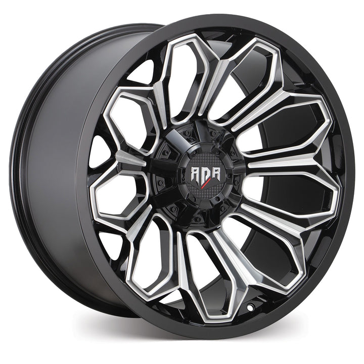 Red Dirt Road RD52 Gloss Black Machined Face Milled Spoke | 20x10 Off ...