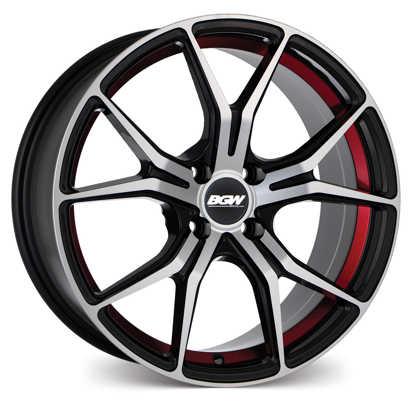 BGW COMPTON[Gloss Black w/Machined Face & Red Undercut]