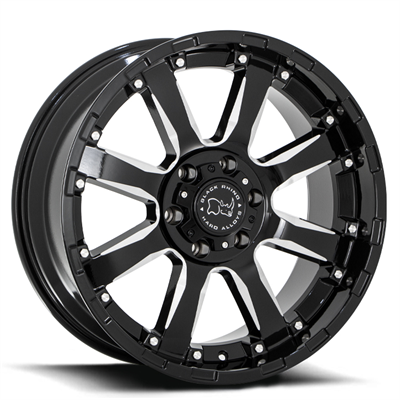 Black Rhino Sierra Gloss Black w/Milled Spokes